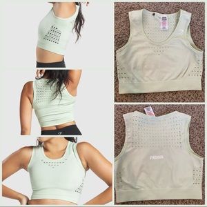 Gymshark Energy+ Seamless Crop Top - Light Green (MEDIUM)